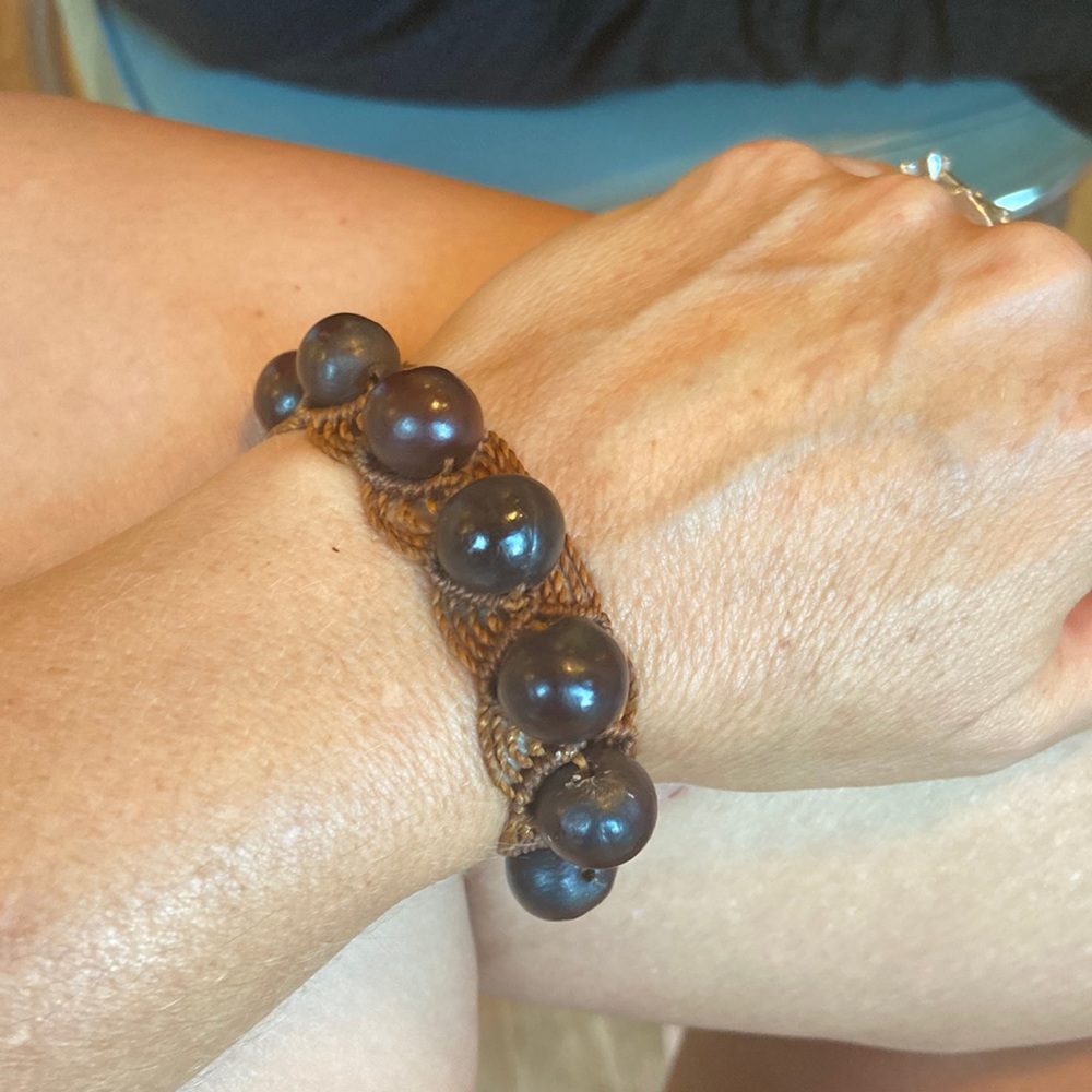 Wooden bead bracelet